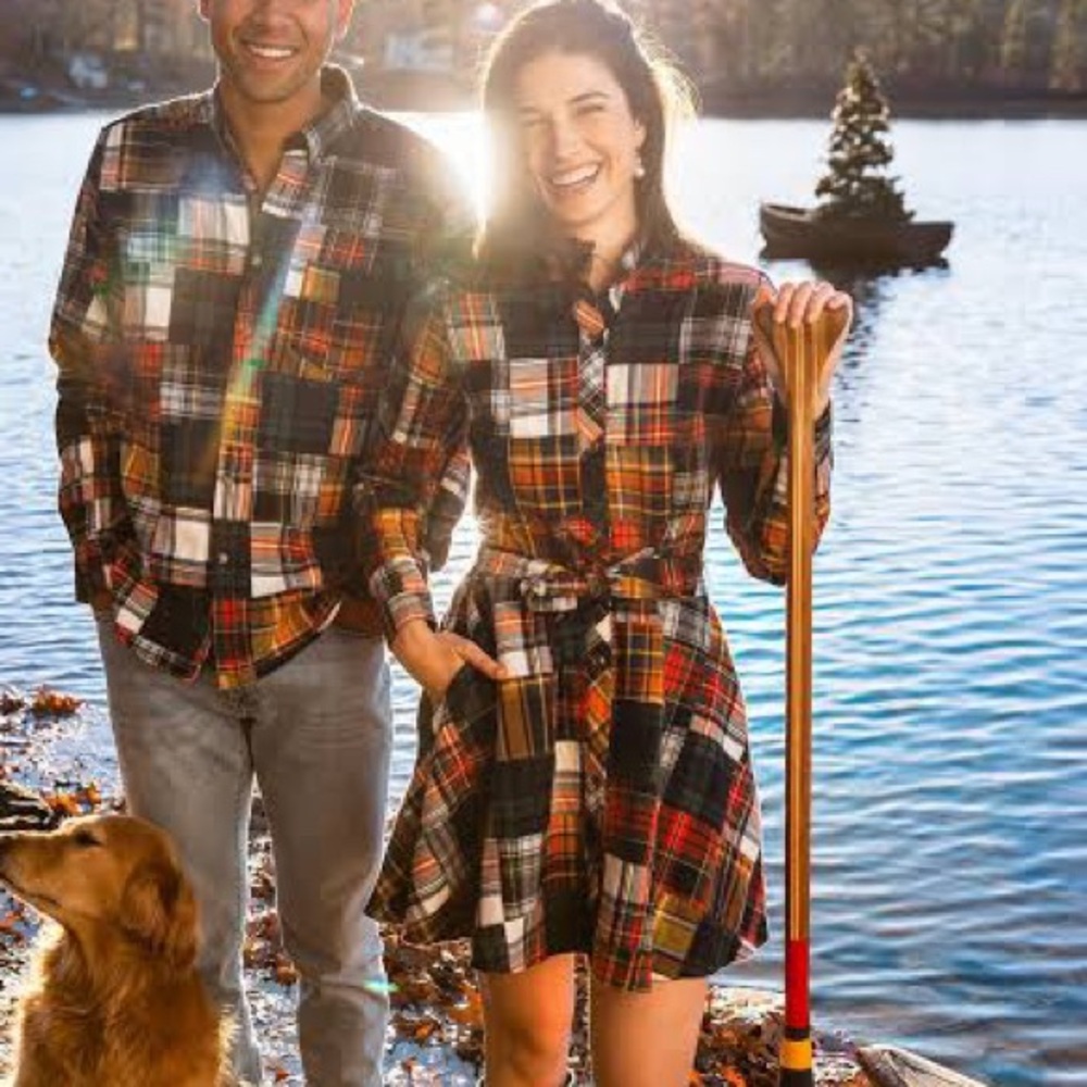 Kiel James Patrick plaid patchwork dress